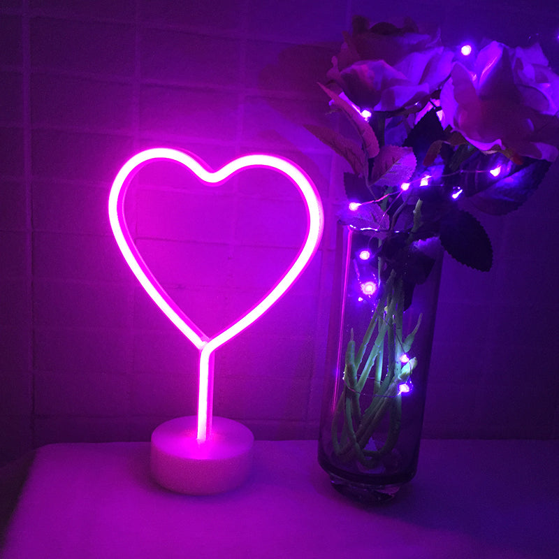 LED Neon Sign Desk Lights & Heart-shaped Night Light